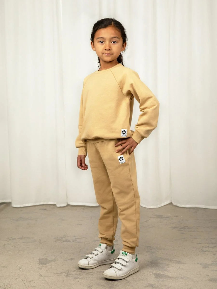 Basic solid sweatshirt-Beige