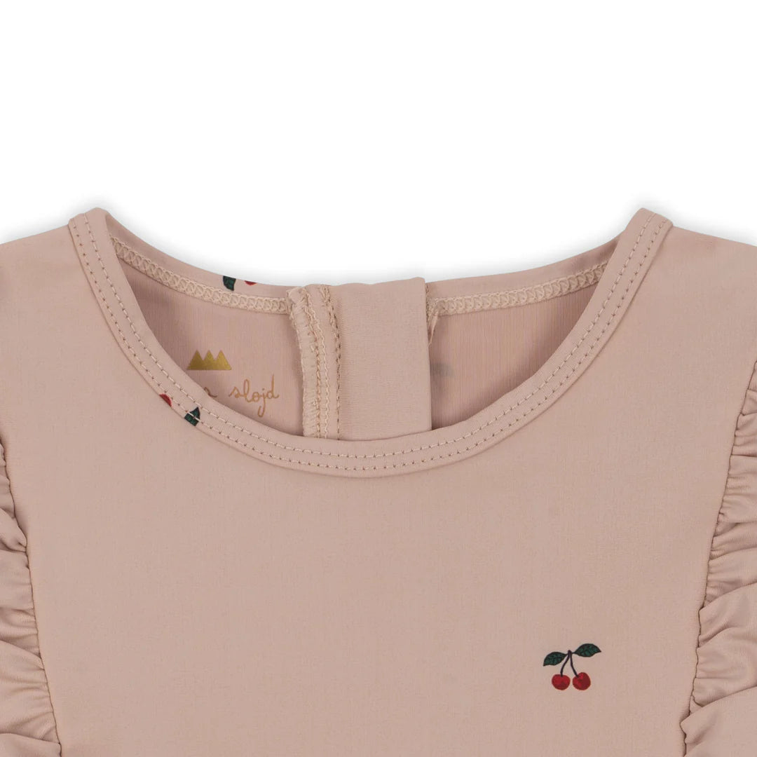 MANUCA FRILL ONESIE GRS-CHERRY BLUSH
