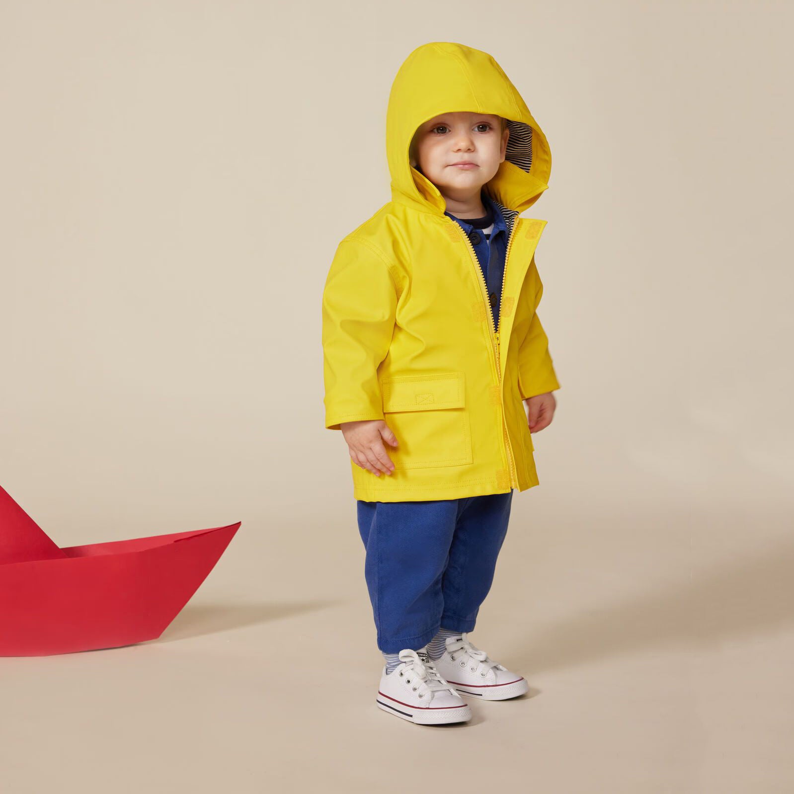 PETIT BATEAU-BABY HOODED RAINCOAT