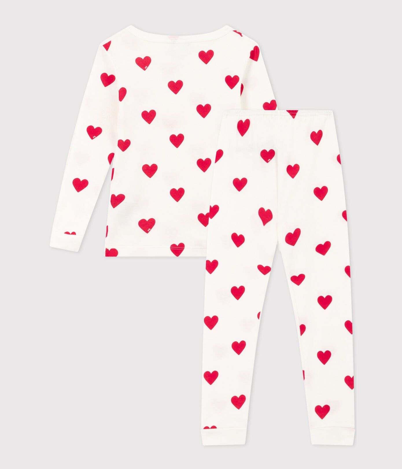 GIRLS' SNUGFIT HEART PATTERNED COTTON PYJAMAS