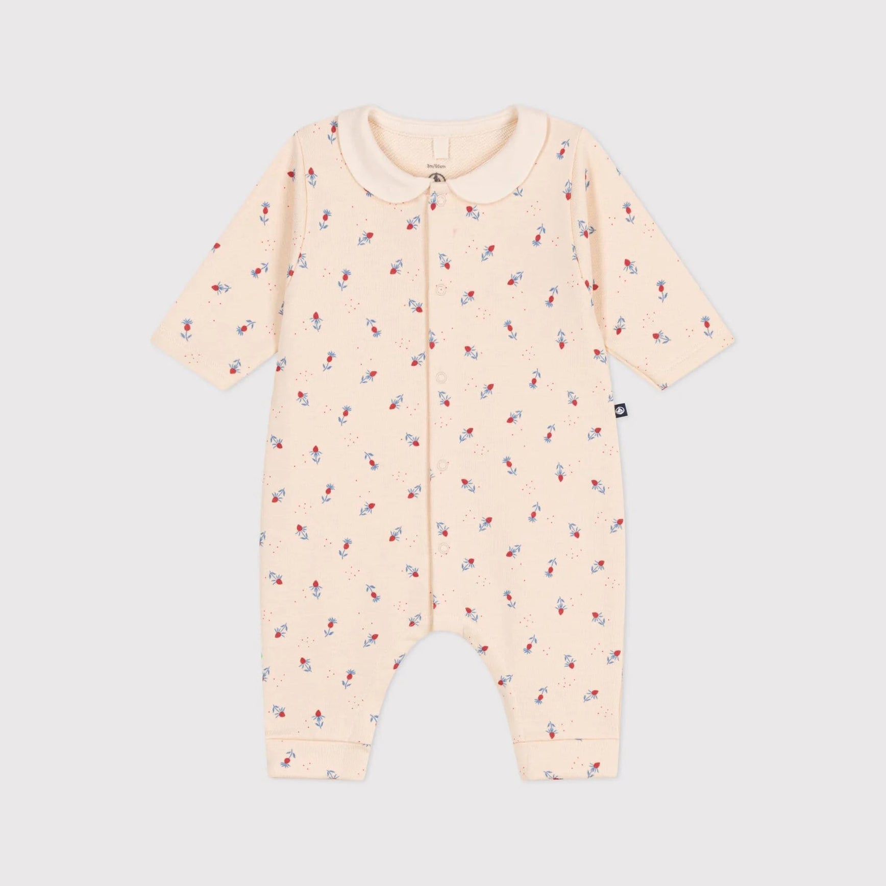 PETIT BATEAU-Babies  Floral Print Cotton Bodysuit With A Collar