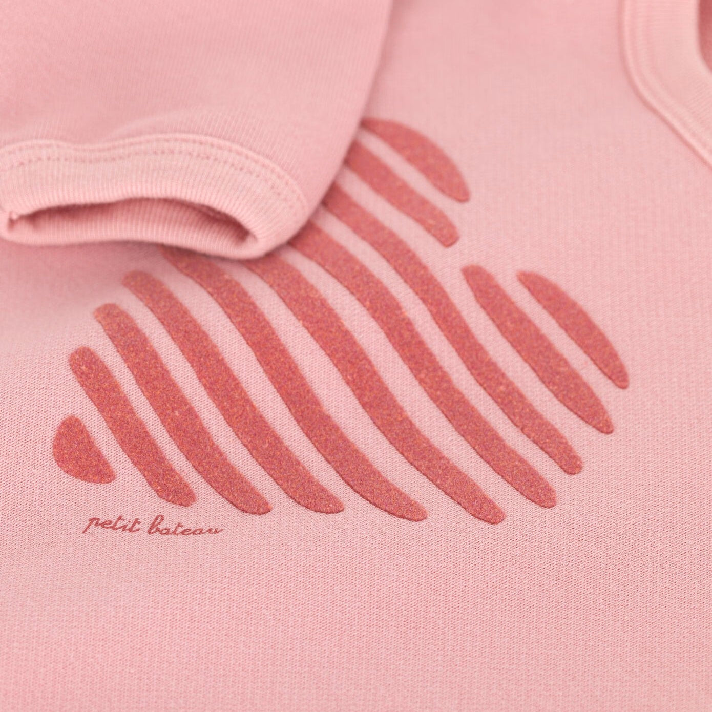 PETIT BATEAU-Baby Girls Pink Print Heart Cotton T-Shirt