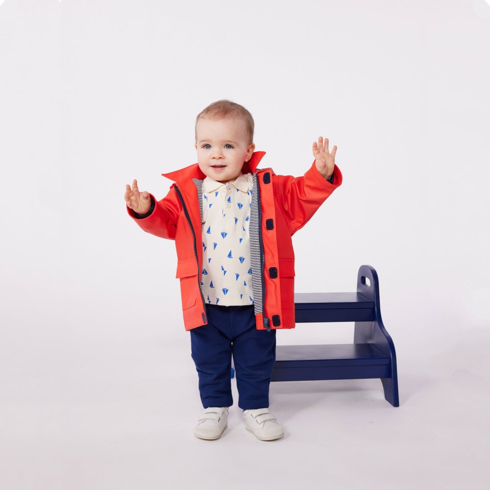 PETIT BATEAU-BABY HOODED RAINCOAT