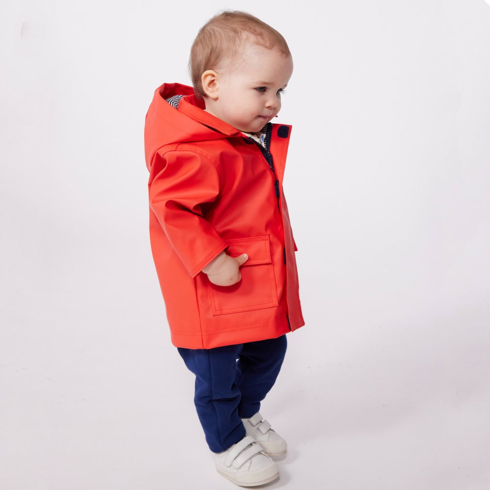 PETIT BATEAU-BABY HOODED RAINCOAT