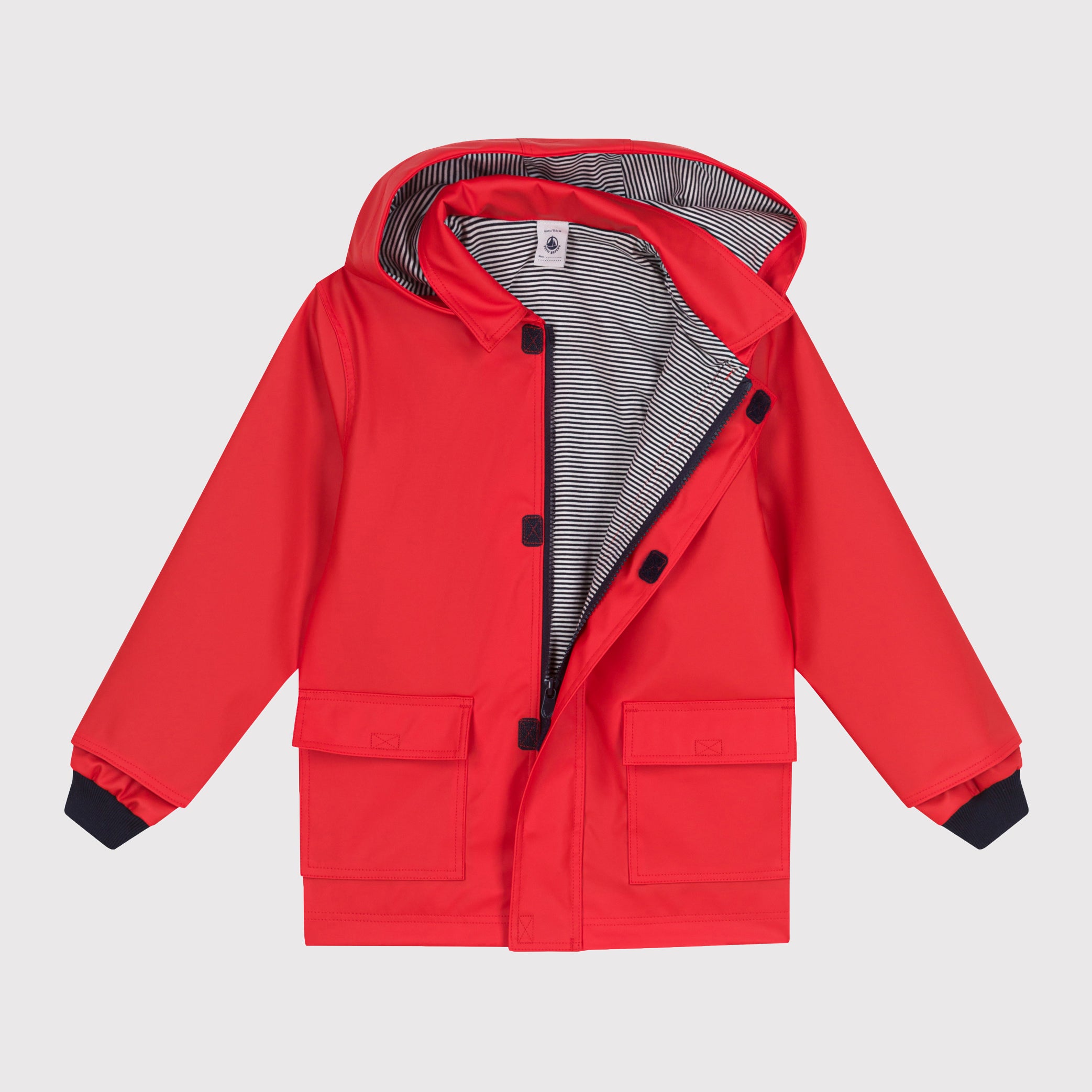 PETIT BATEAU-Kid Hooded Rain Jacket