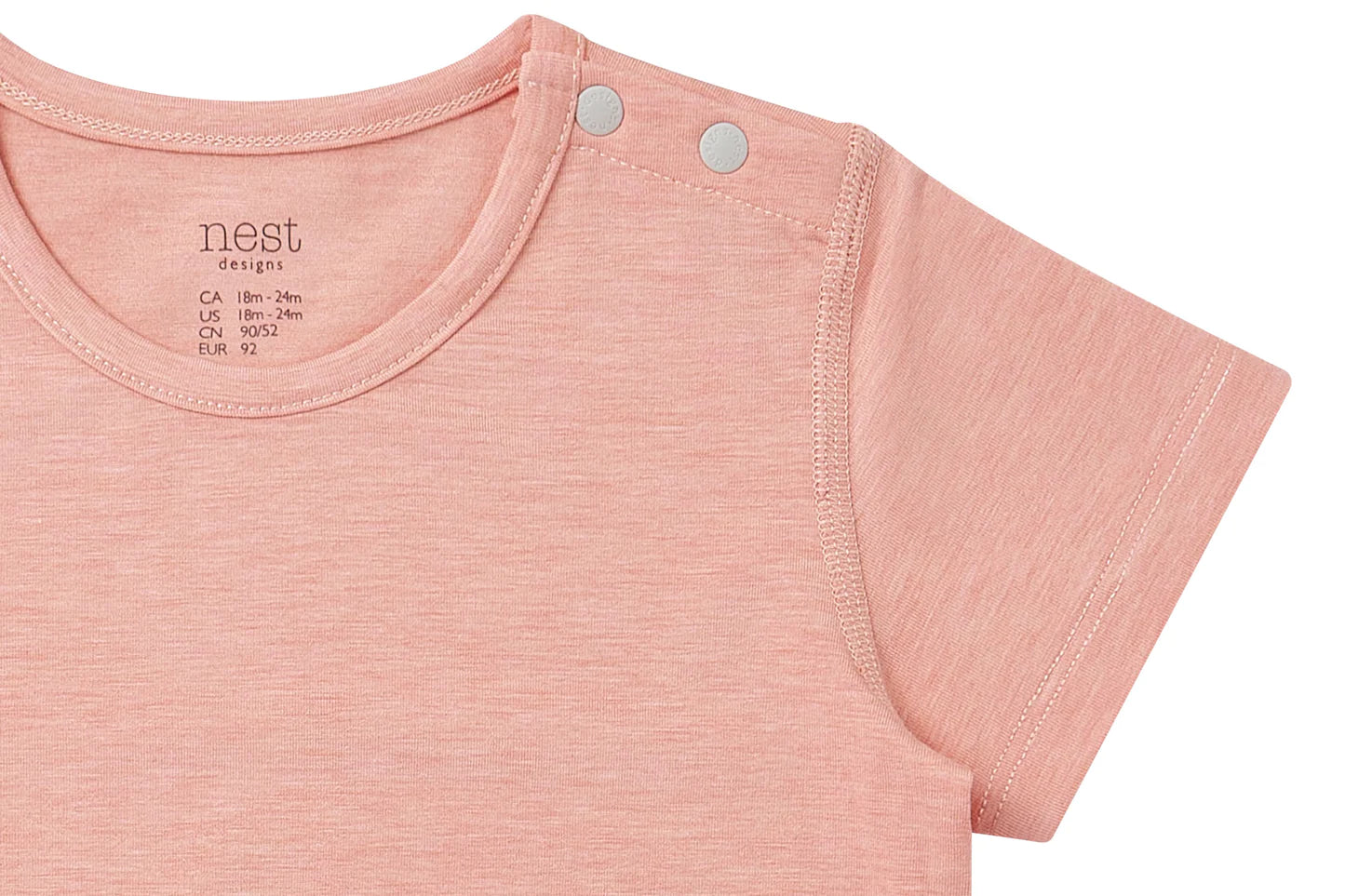 Short Sleeve T-Shirt (Bamboo Jersey) - Pantone Coral Almond