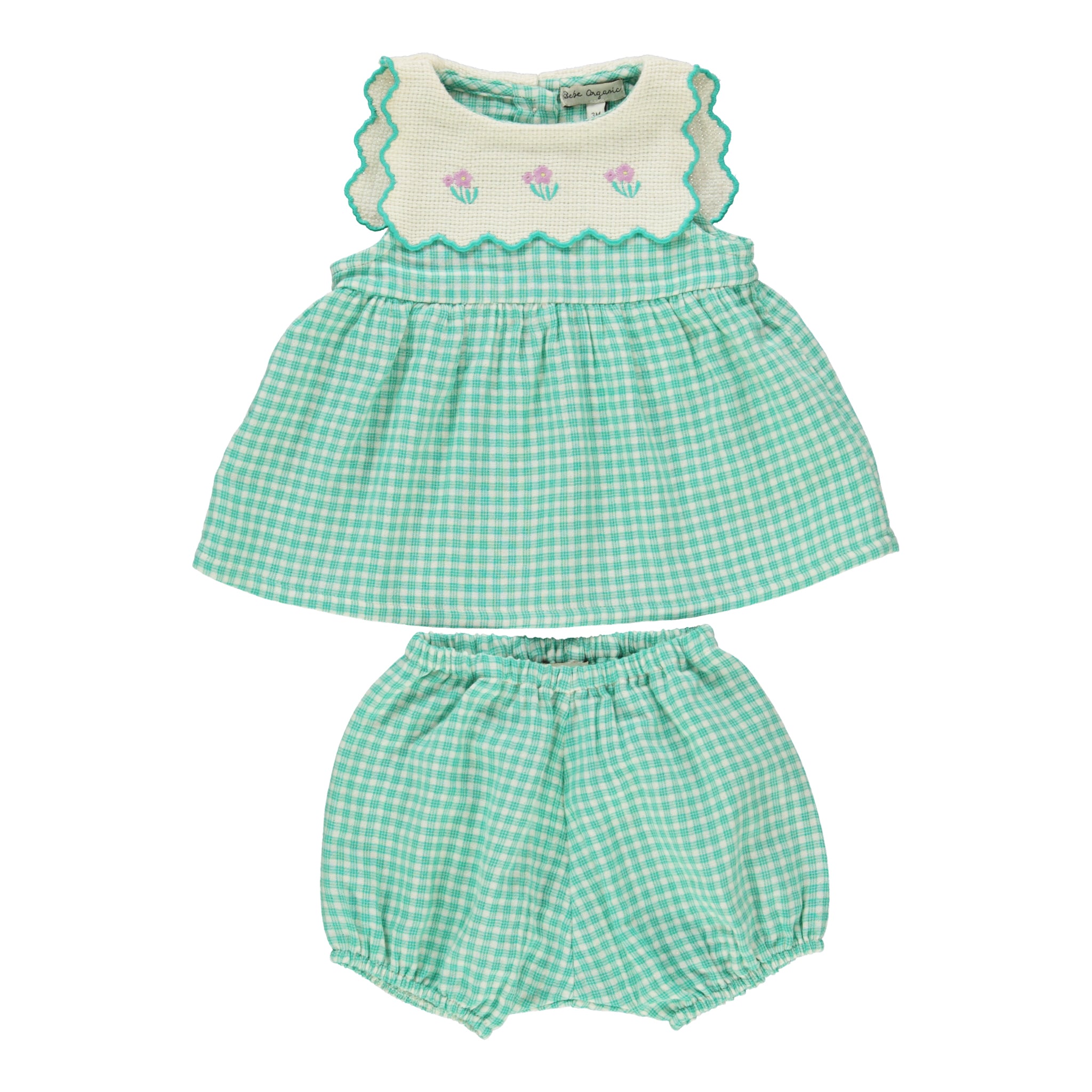 Bebe Organic-Amber Baby Dress Mediterranean Check