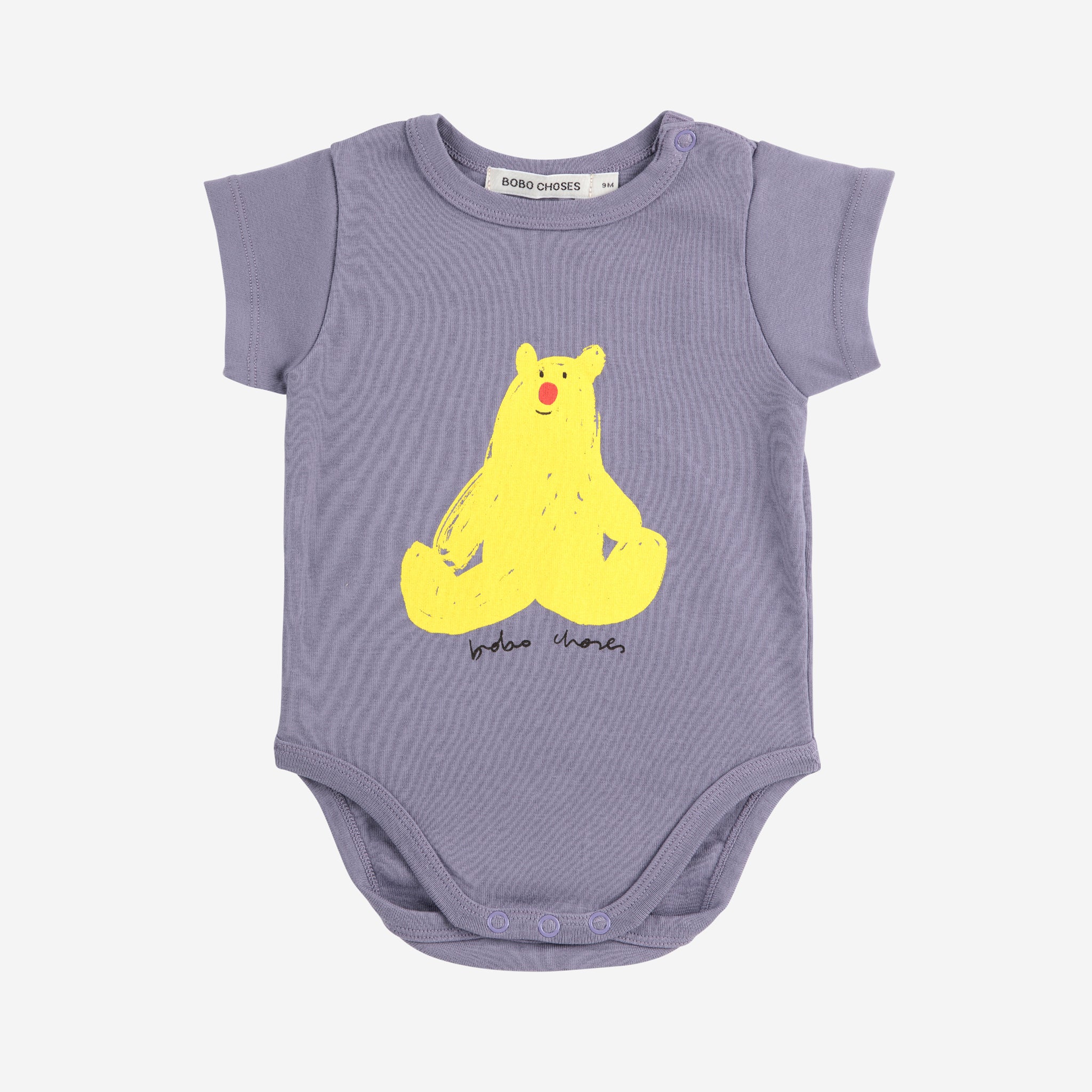 Bobo Choses-Baby Dark Purple Hug Me Bear Bodysuit