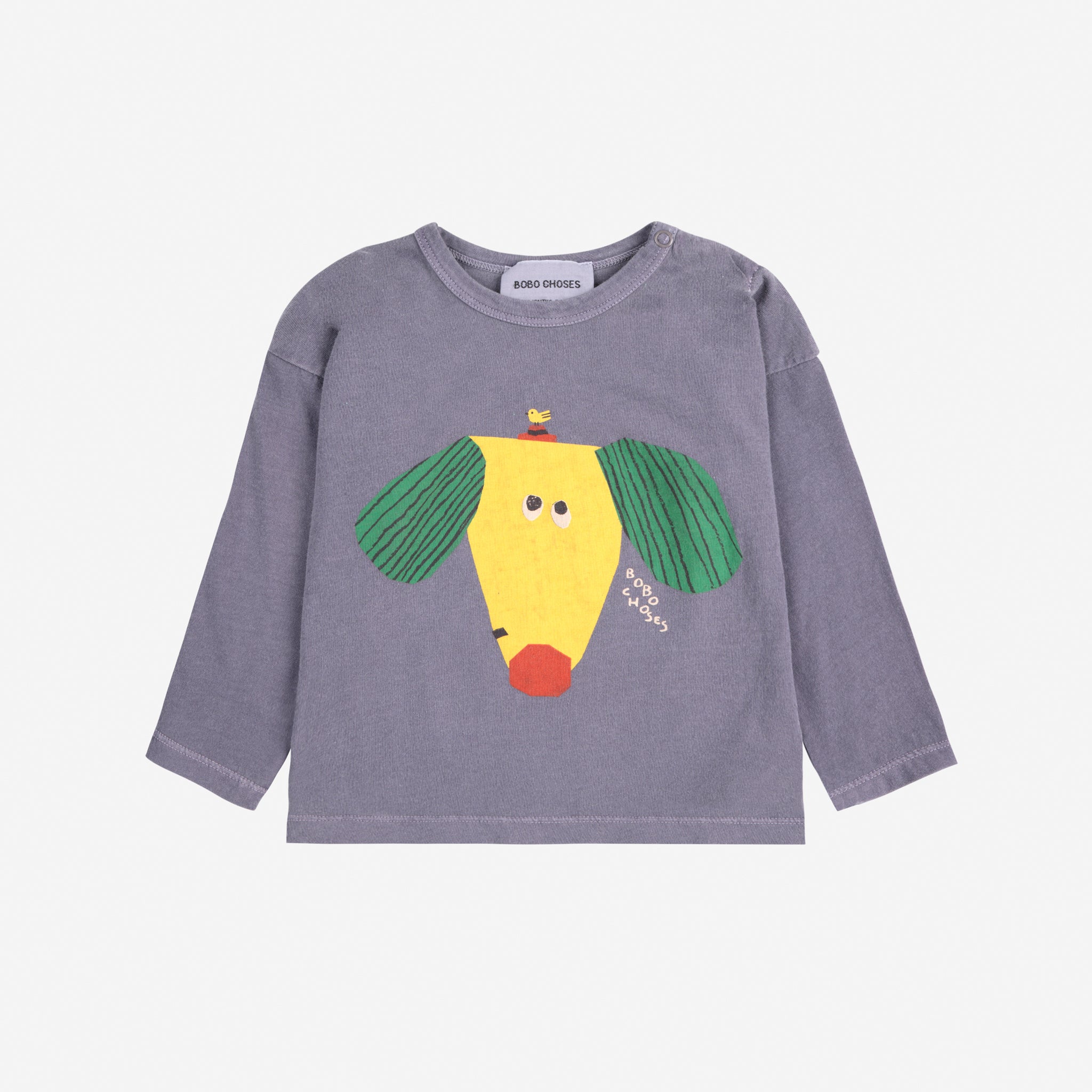 Bobo Choses-Baby Blue Navy Happy Dog T-shirt