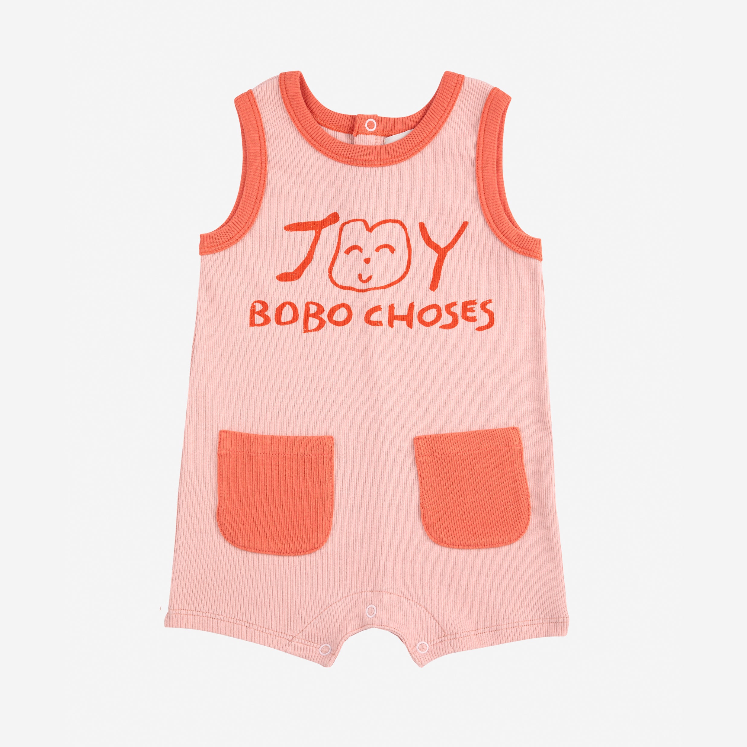 Bobo Choses-Baby Girls Smiling Pink Playsuit