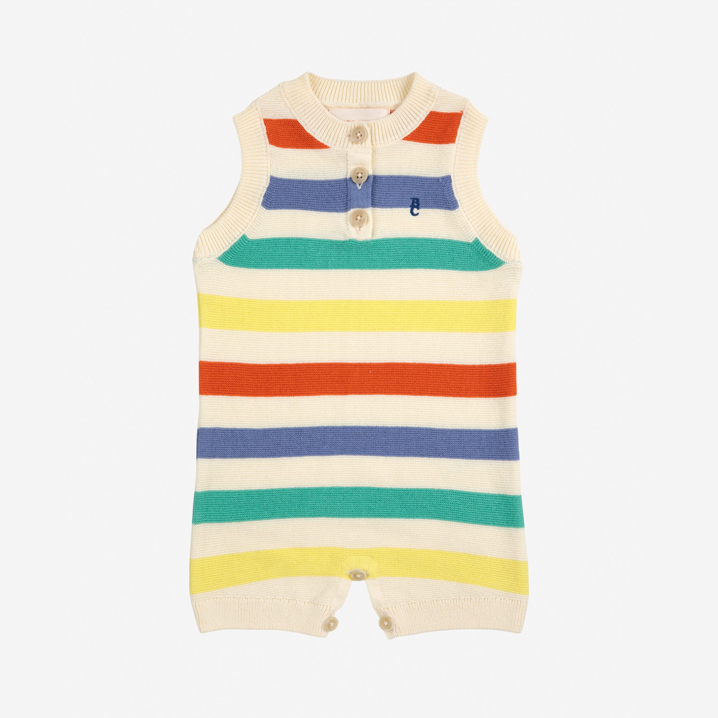 Bobo Choses-Baby Multicolor Striped Knitted Playsuit