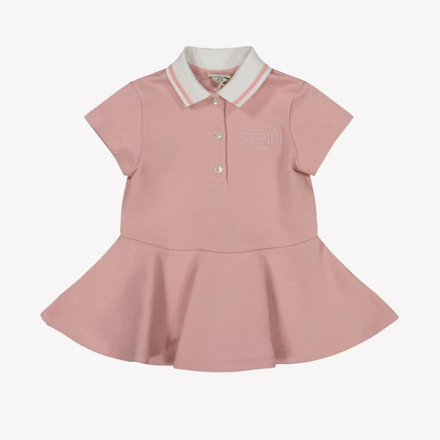 BABY GIRL SS POLO DRESS WITH TXT LOGO