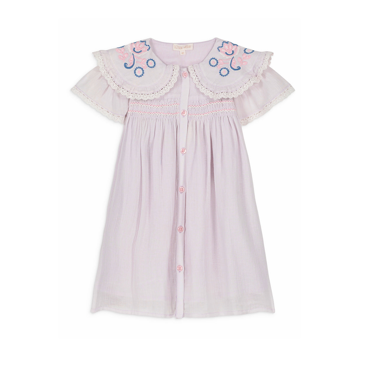 Louise Misha-Girls Light Purple Cotton Dress
