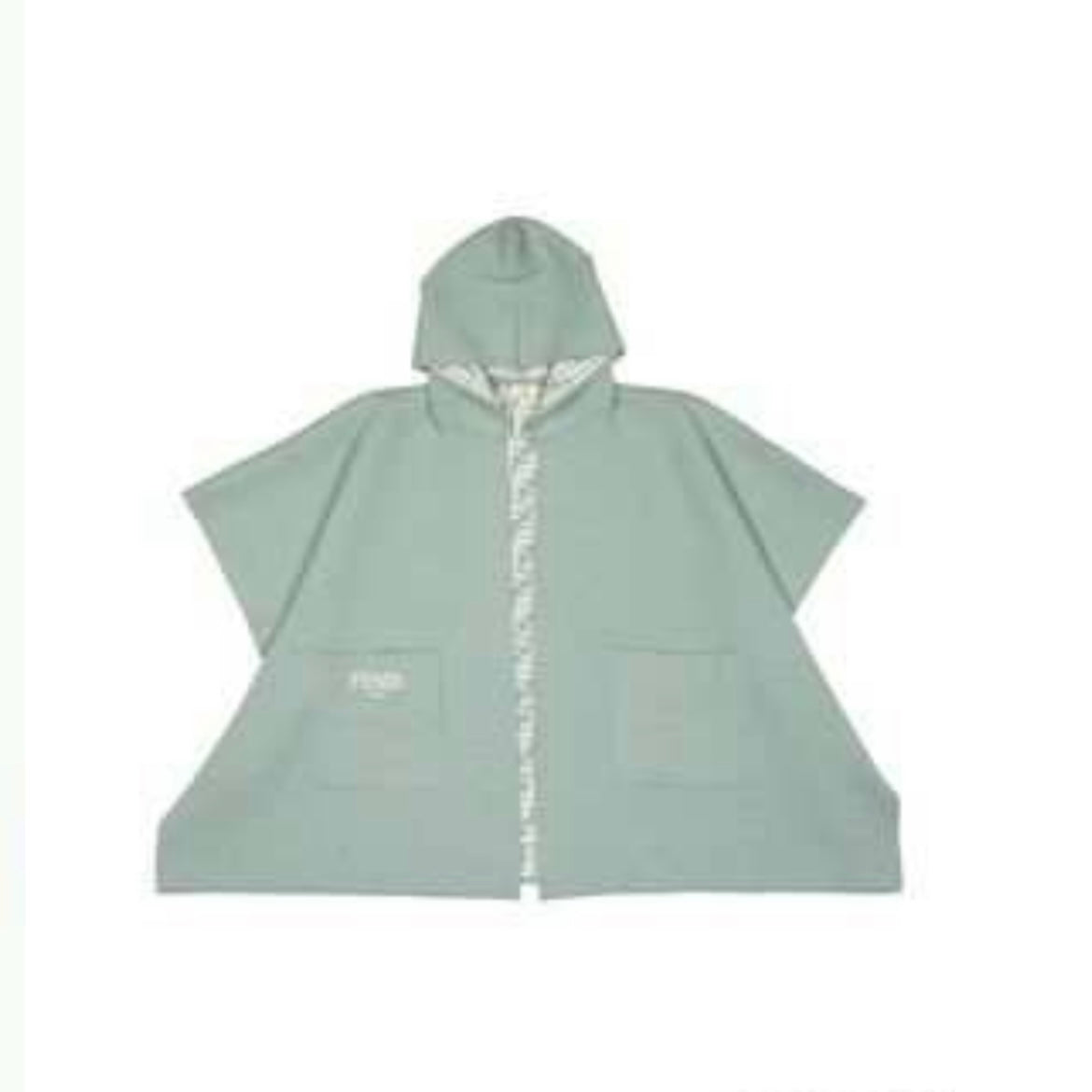 REVERSIBLE FF ALLOVER CAPE W POCKETS JADE