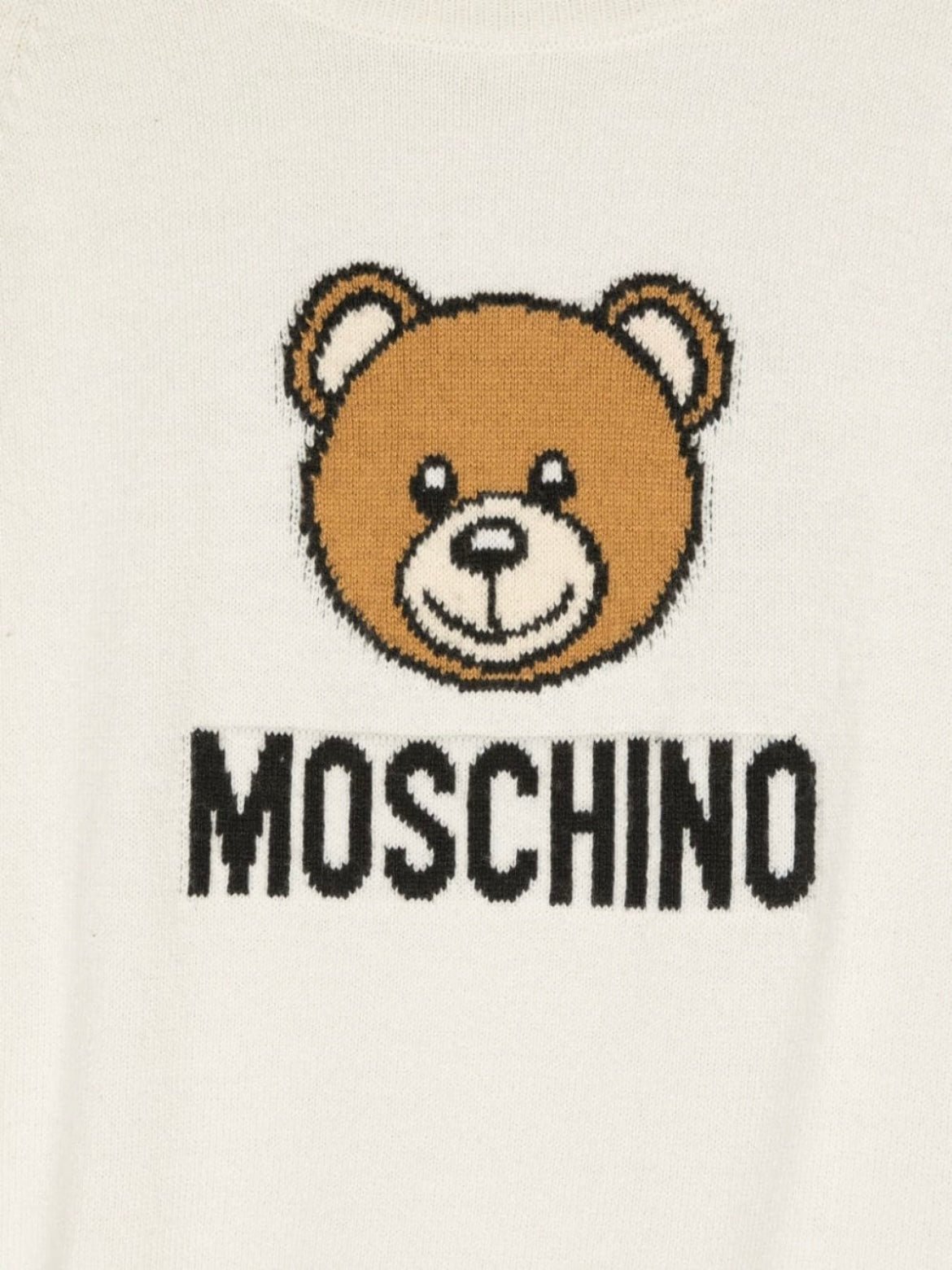 LS SWEATER WITH TXT LOGO BEAR PATTERN