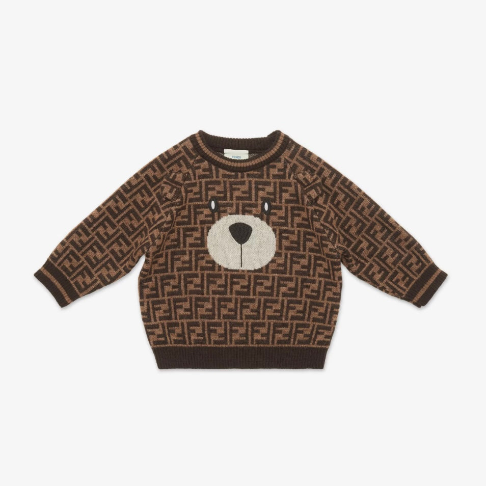BABY LS BEAR SWEATER WITH FF ALLOVER