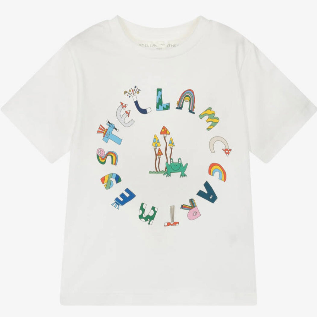 Stella Mccartney Kids-SS T-SHIRT WITH MAGIC LOGO DISK PRINT
