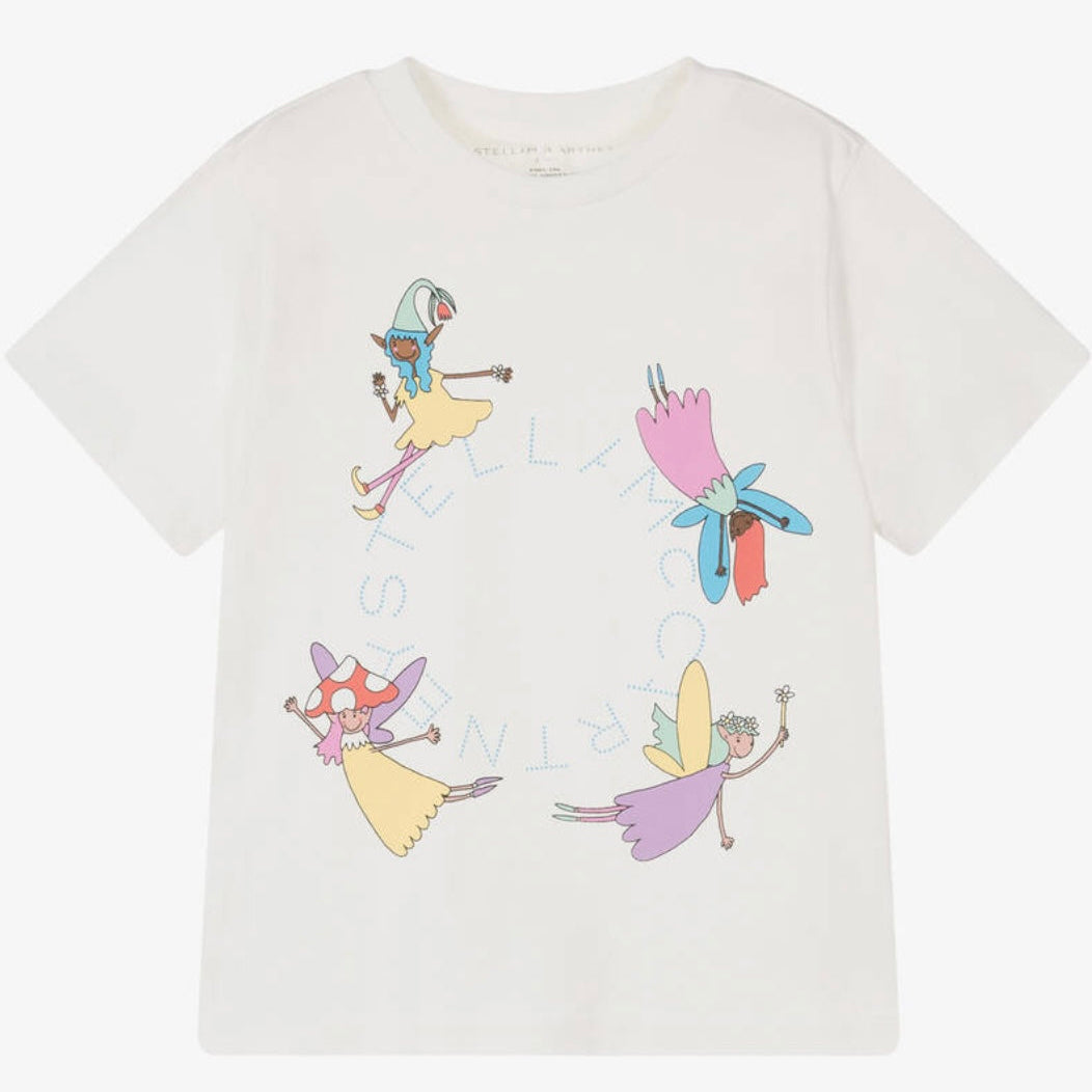 Stella Mccartney Kids-GIRL SS T-SHIRT WITH FAIRIES LOGO DISC PRINT