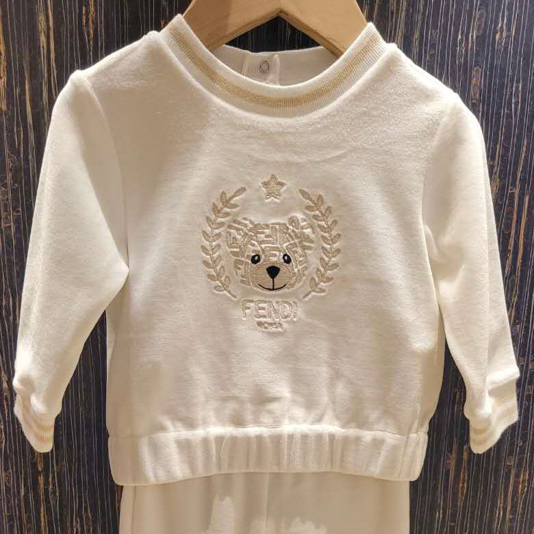 BABY CHENILLE LS SWEATSHIRT WITH BEAR FF EMBROIDERY