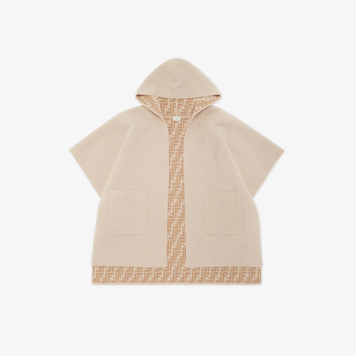 GIRL HOODED PONCHO WITH FF ALLOVER AND POCKETS