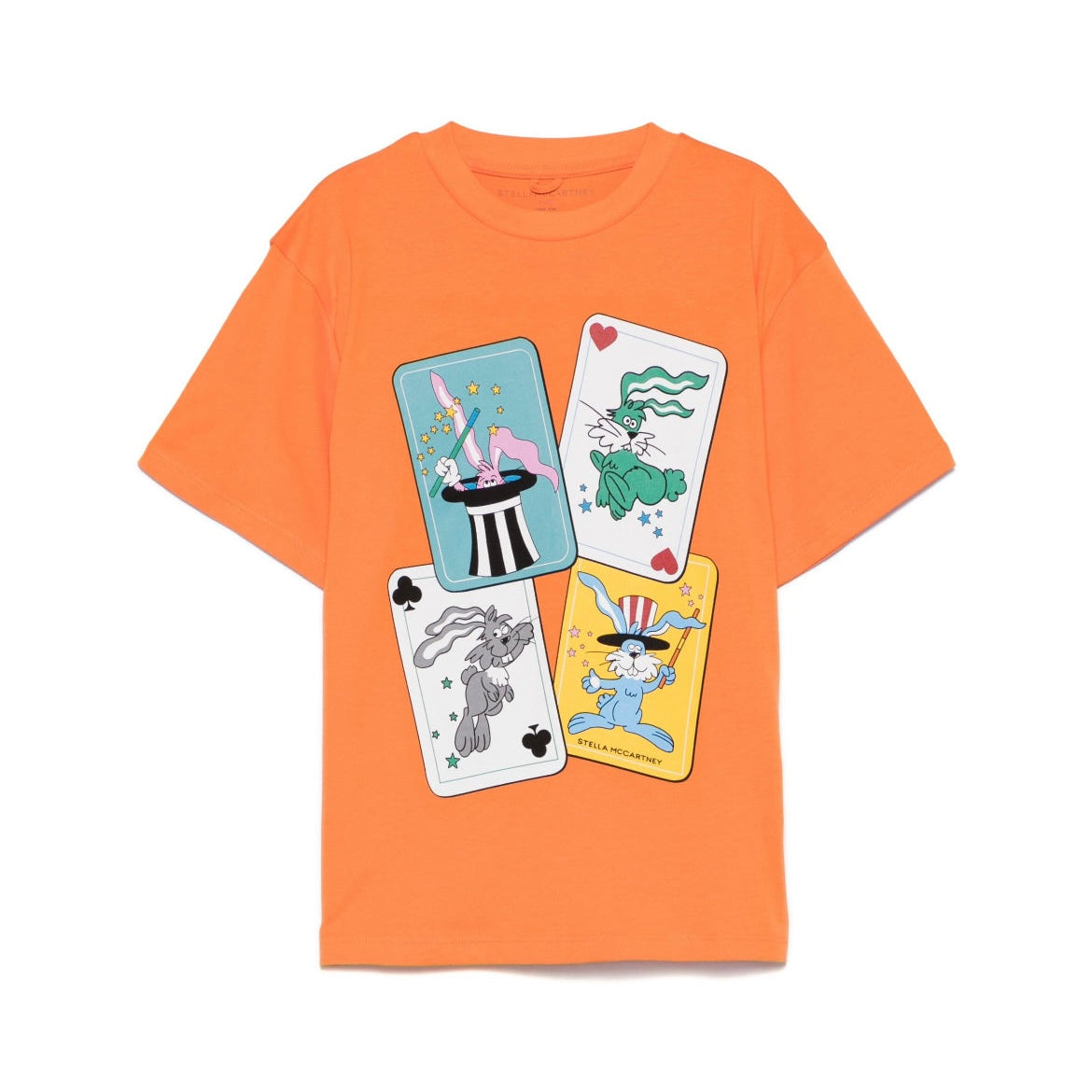 Stella Mccartney Kids-BOY SS T-SHIRT WITH BUNNY CARDS PRINT