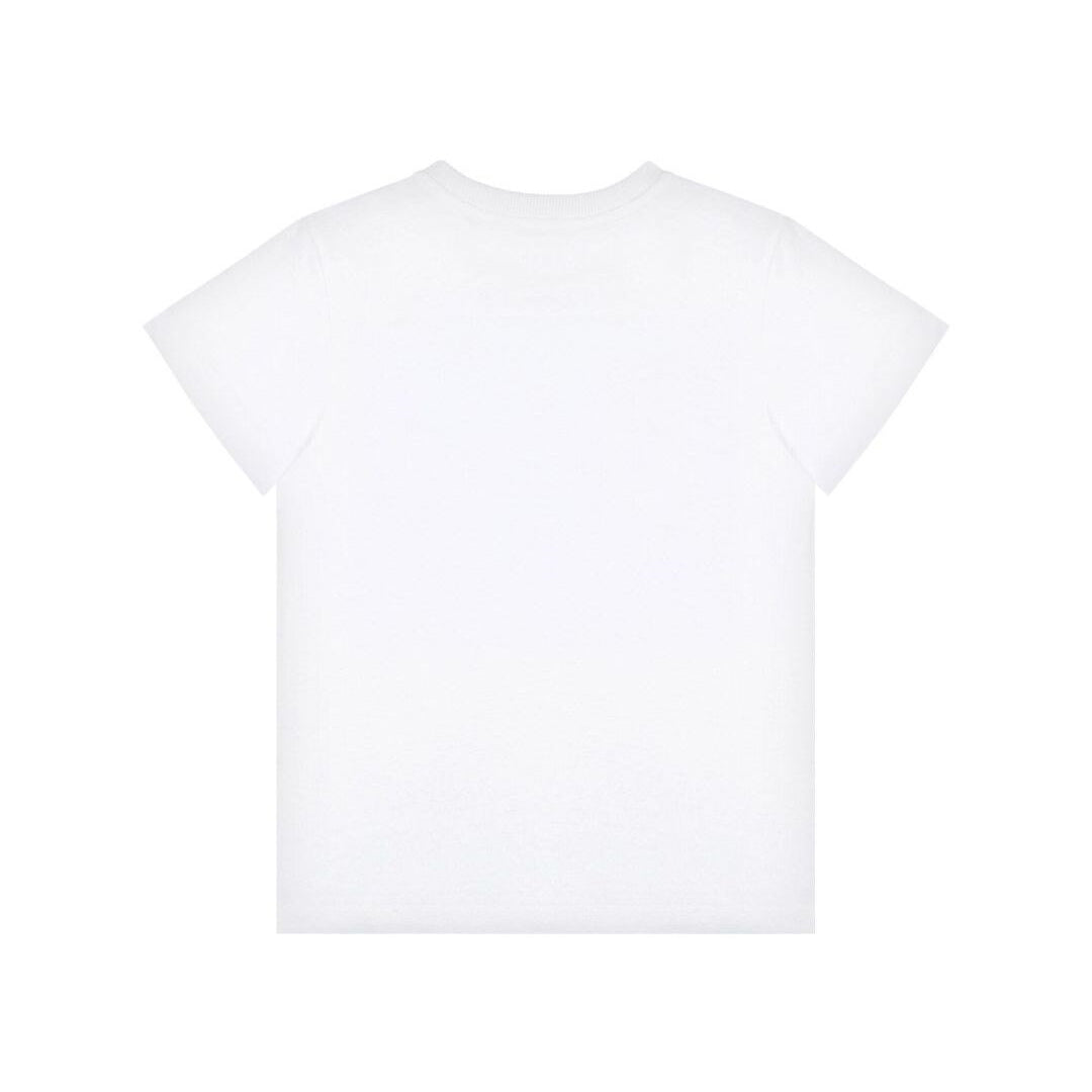 Moschino-SS TEE WHITE DRUMER BEAR LOGO PRINT