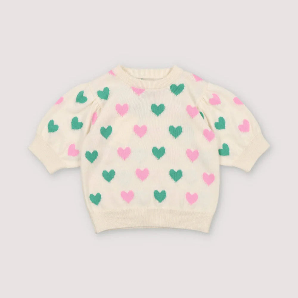The New Society-Oia Top Love Motif Multicolor