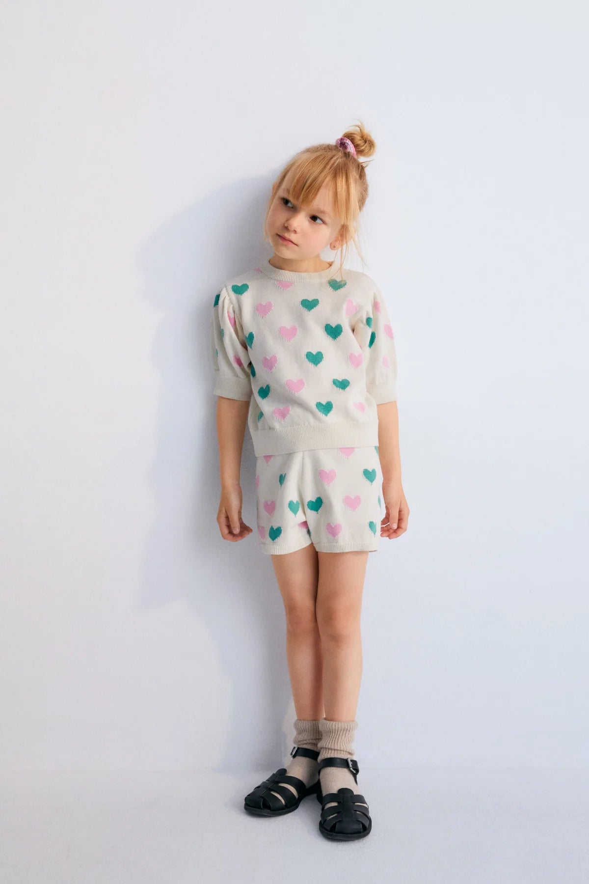 The New Society-Oia Top Love Motif Multicolor