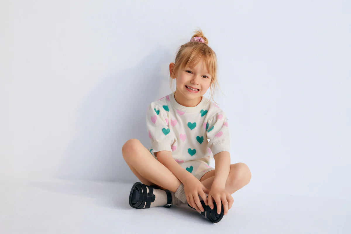 The New Society-Oia Top Love Motif Multicolor