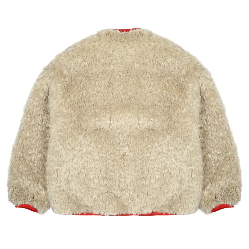 Flower Dumble Zip-up-LIGHT BEIGE