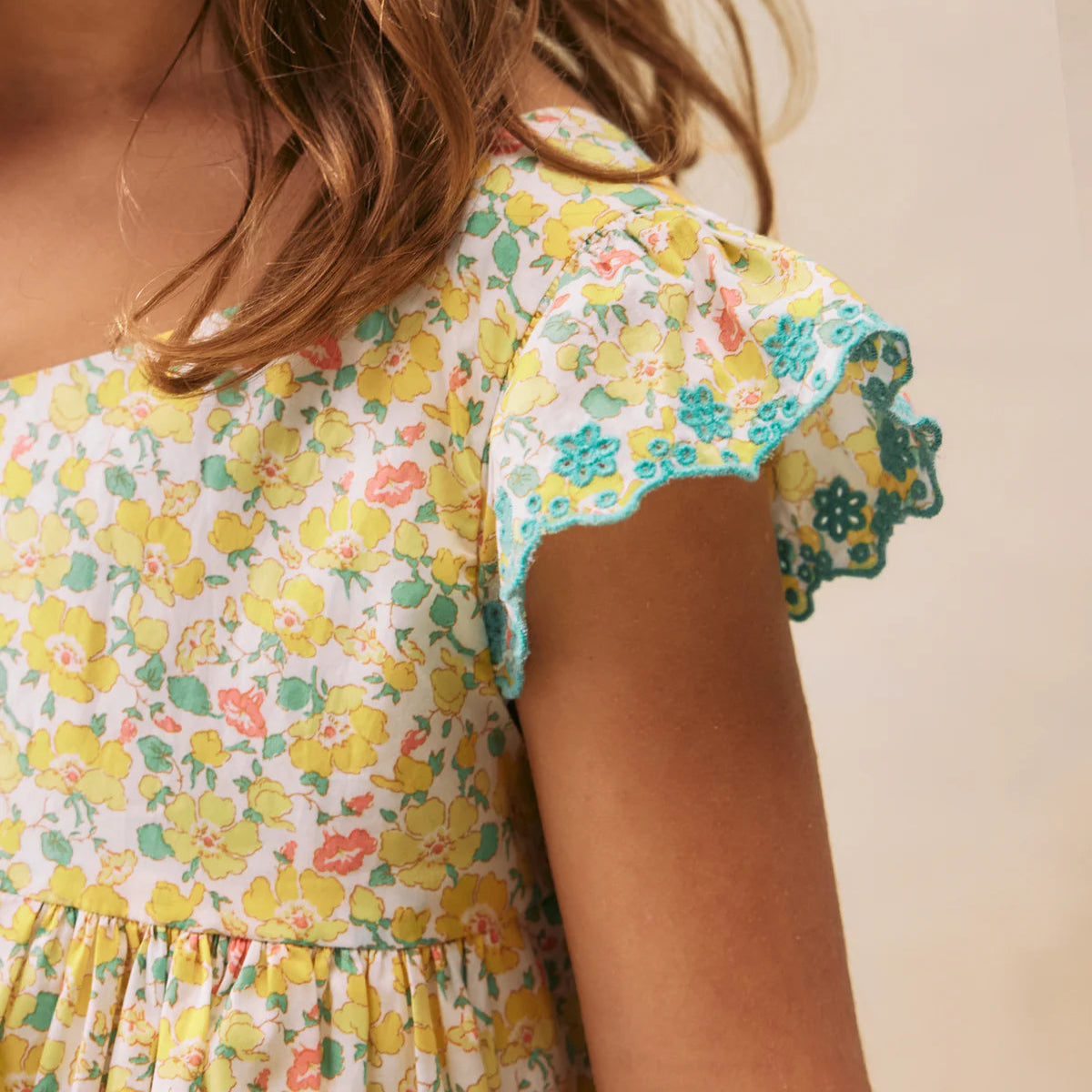 Bonpoint-Emina embroidered dress made with Liberty fabrics