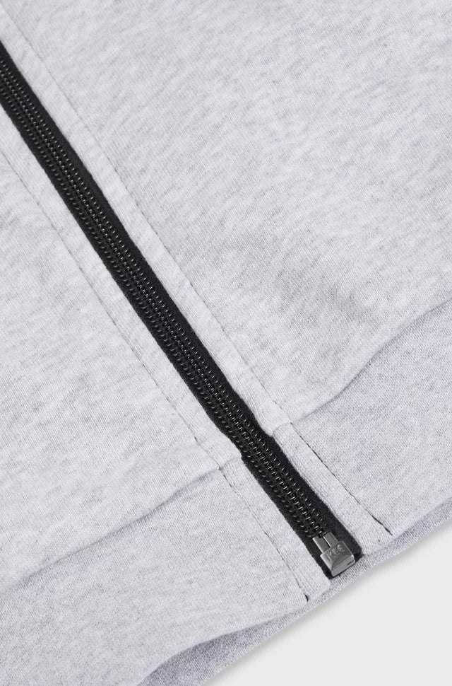 COLORBLOCK ZIP UP HOODIE-GREY BLACK