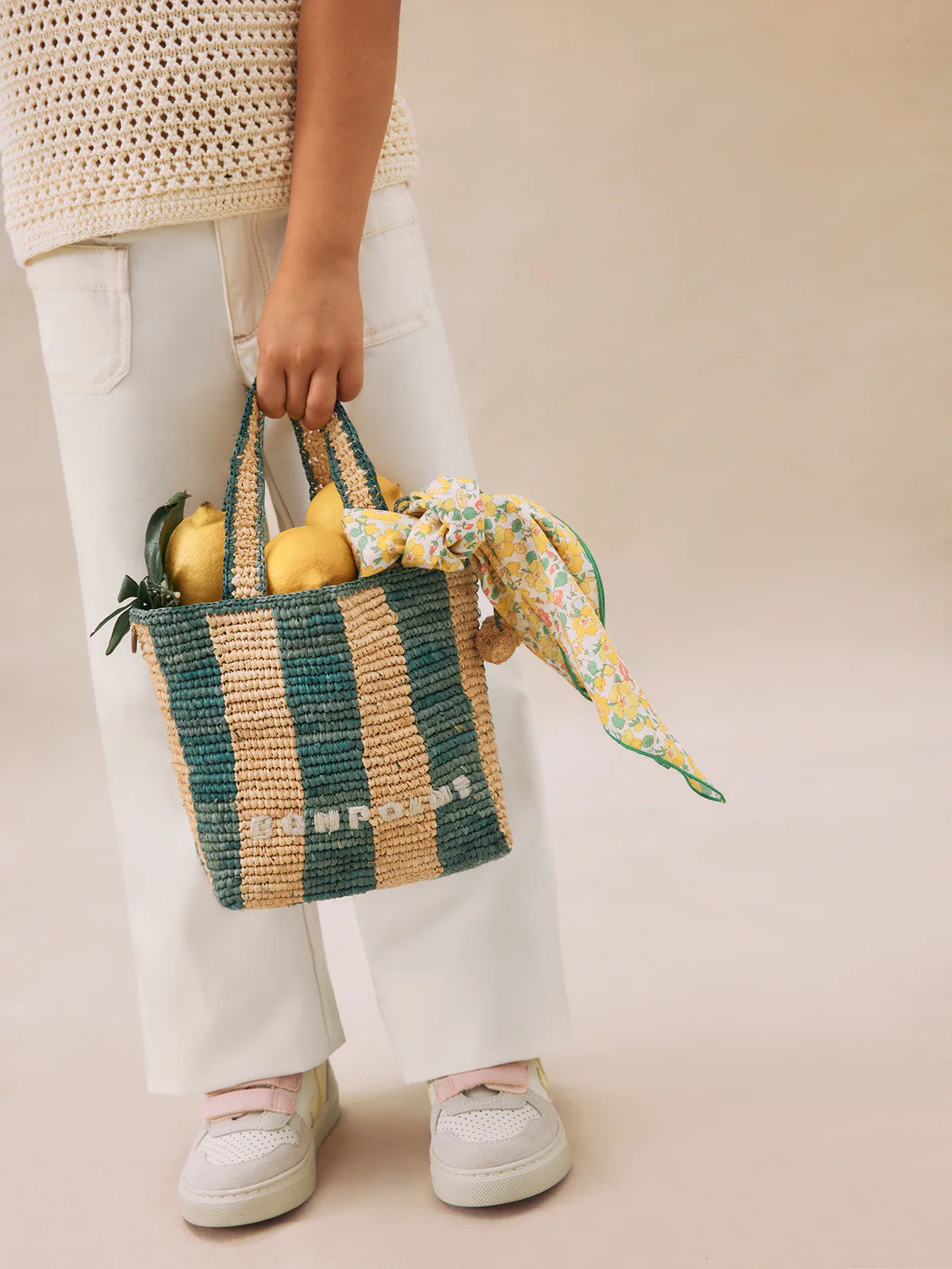 Bonpoint-Cabas striped bag in raffia
