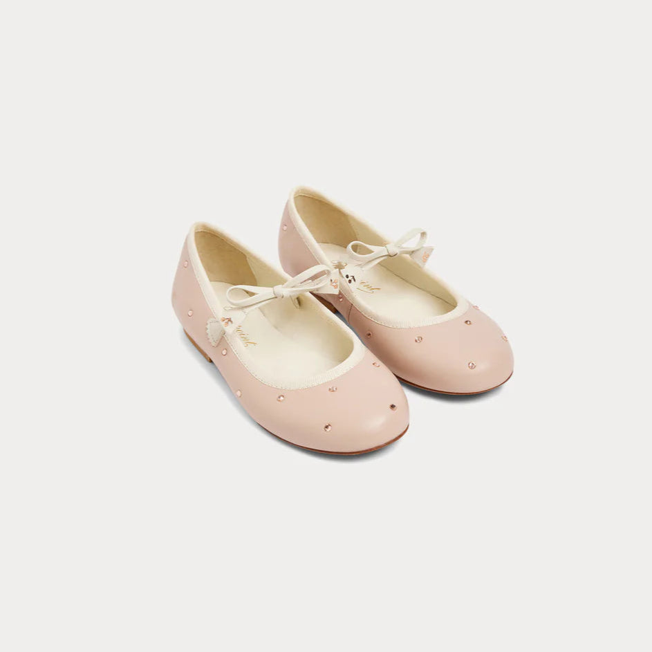 Bonpoint-Eveline mary janes with bow and rhinestones