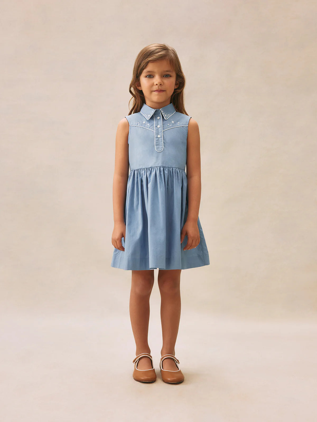 Bonpoint-Ermance embroidered dress in poplin