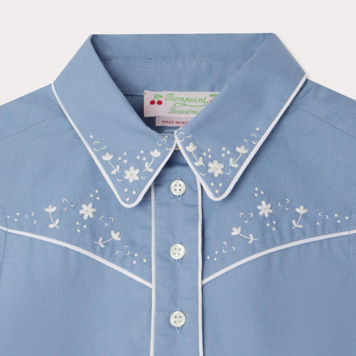 Bonpoint-Ermance embroidered dress in poplin