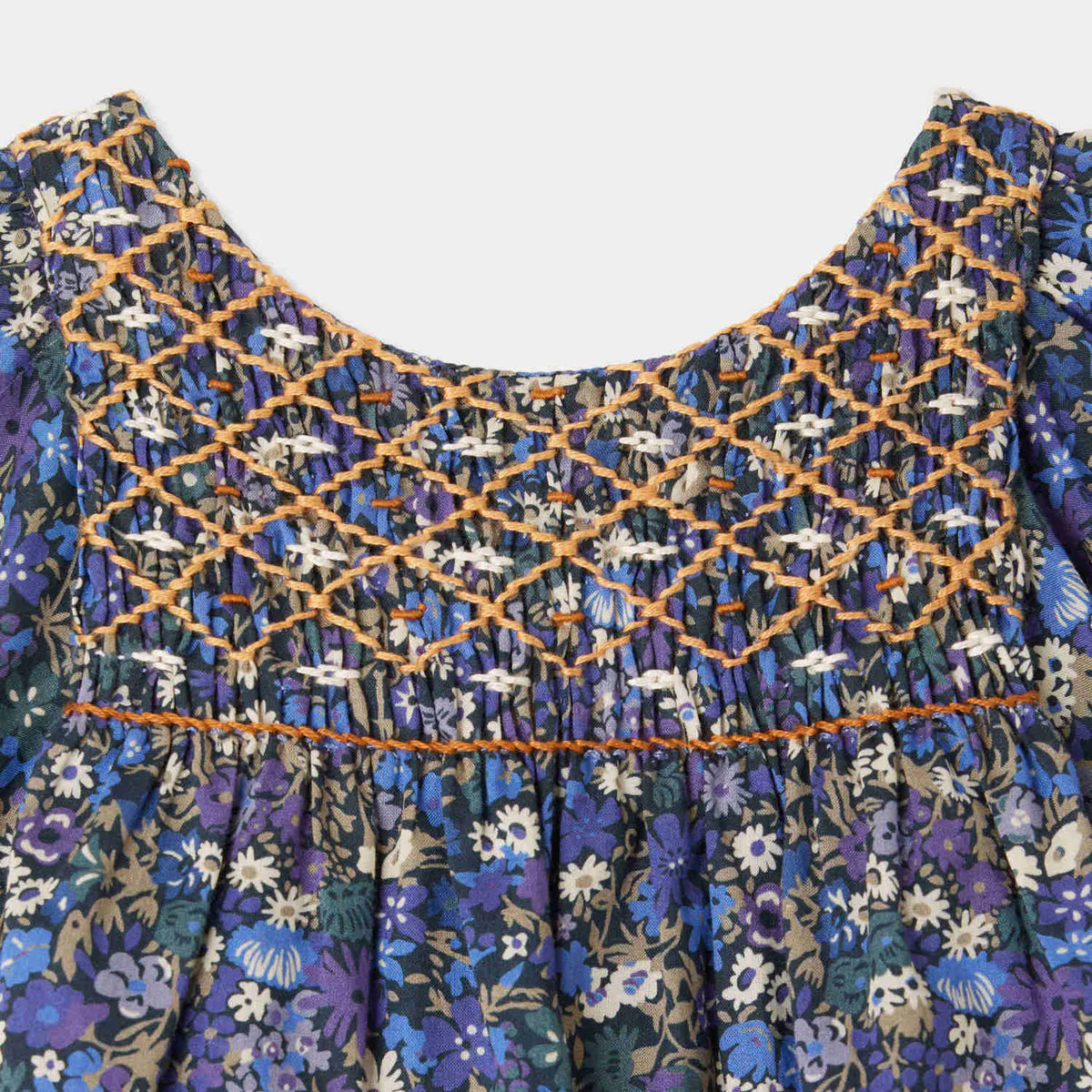 Bonpoint-Cadelili smocked dress made with Liberty fabrics