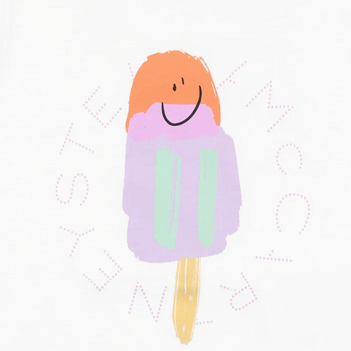 Stella Mccartney Kids-BABY GIRL SS T-SHIRT WITH ICE CREAM LOGODISK PRINT