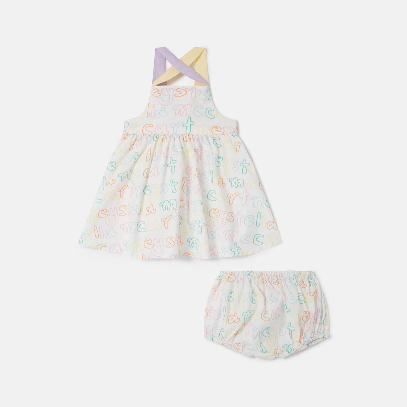 Stella Mccartney Kids-Brand Print Dress and Bloomers Set