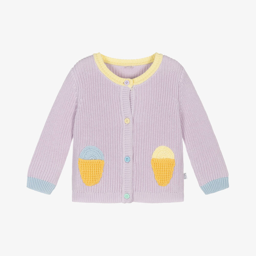 Stella Mccartney Kids-BABY GIRL CARDIGAN WITH ICE CREAM CROCHET DETAILS