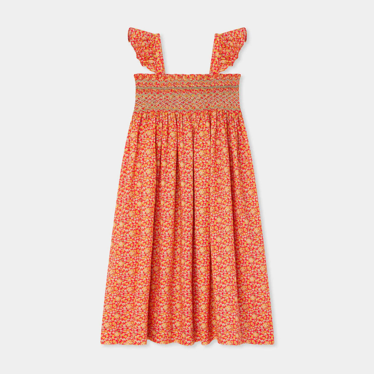 Bonpoint-Frances embroidered cotton dress in Liberty fabric