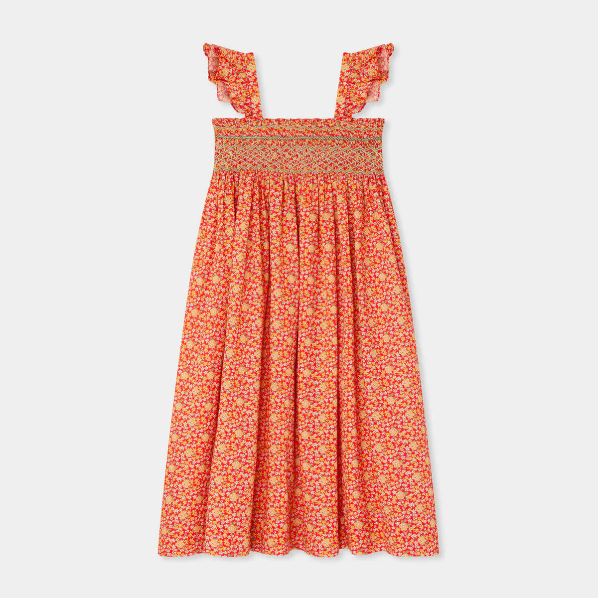 Bonpoint-Frances embroidered cotton dress in Liberty fabric
