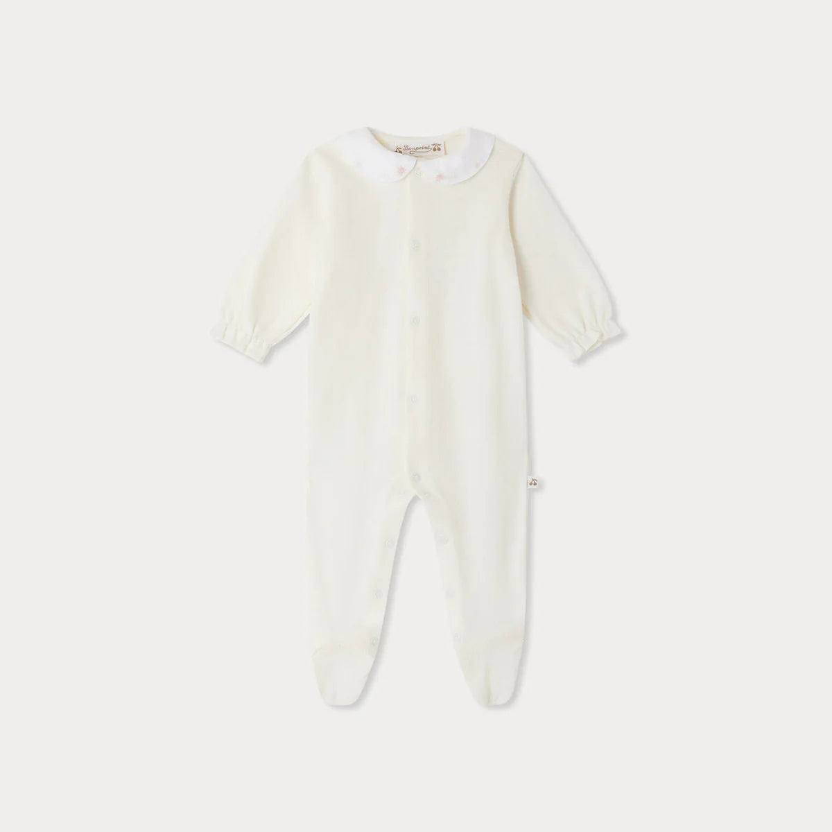 Bonpoint-Tintina embroidered collar pointelle knit pajamas