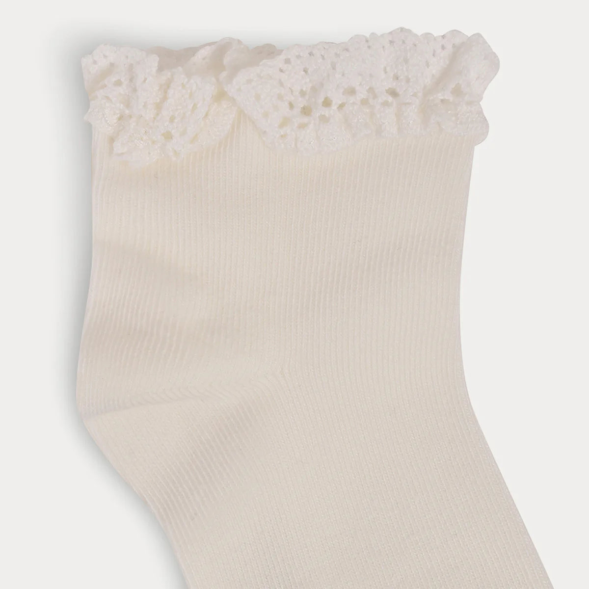 Bonpoint-Girls Lace Socks milk white