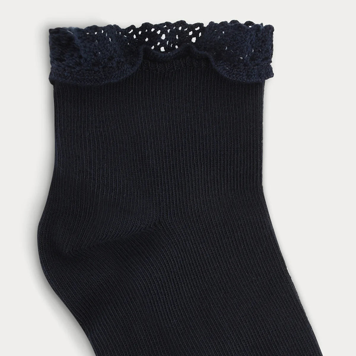 Bonpoint-Girls Lace Socks navy