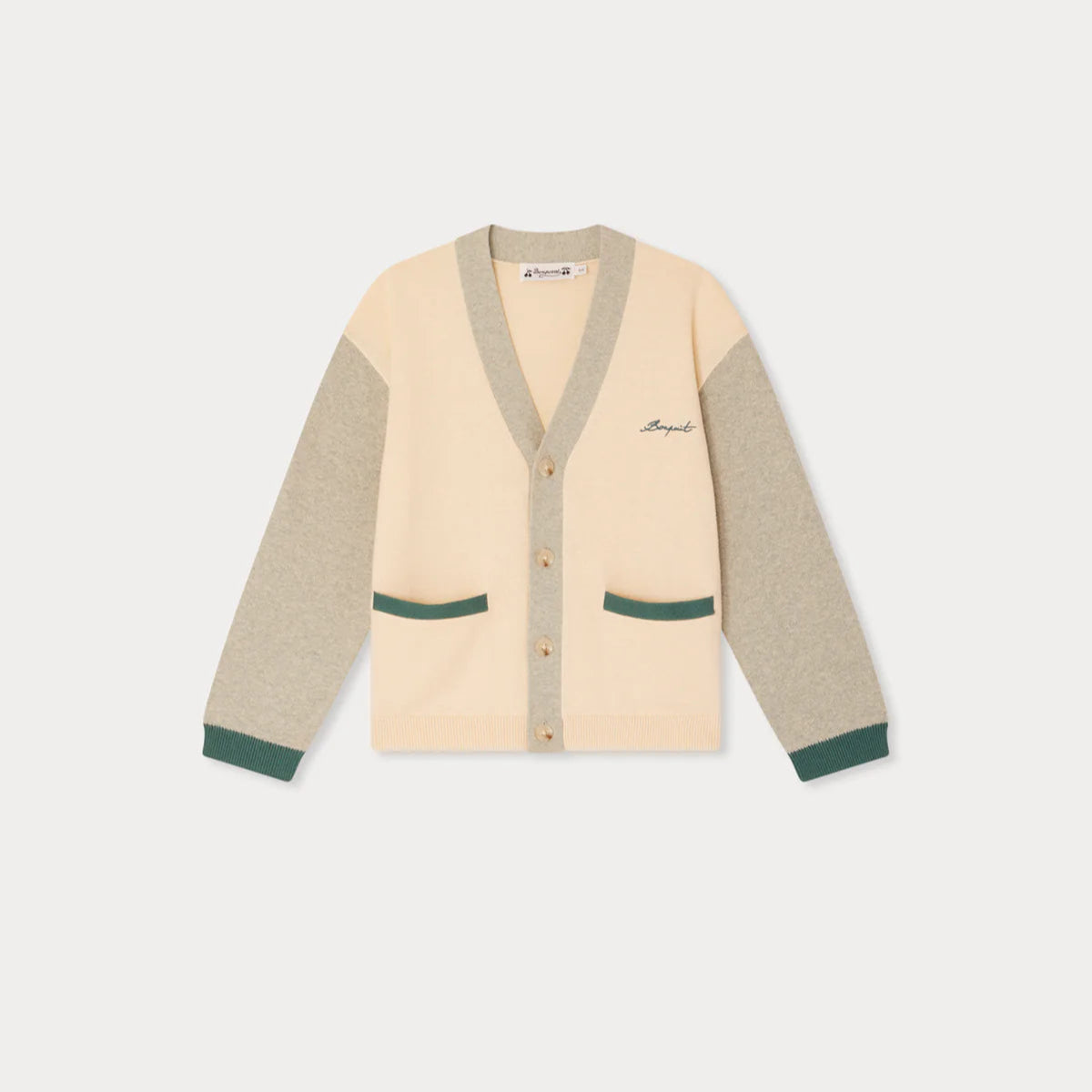 Bonpoint-Edouard two-tone V-neck cotton cardigan