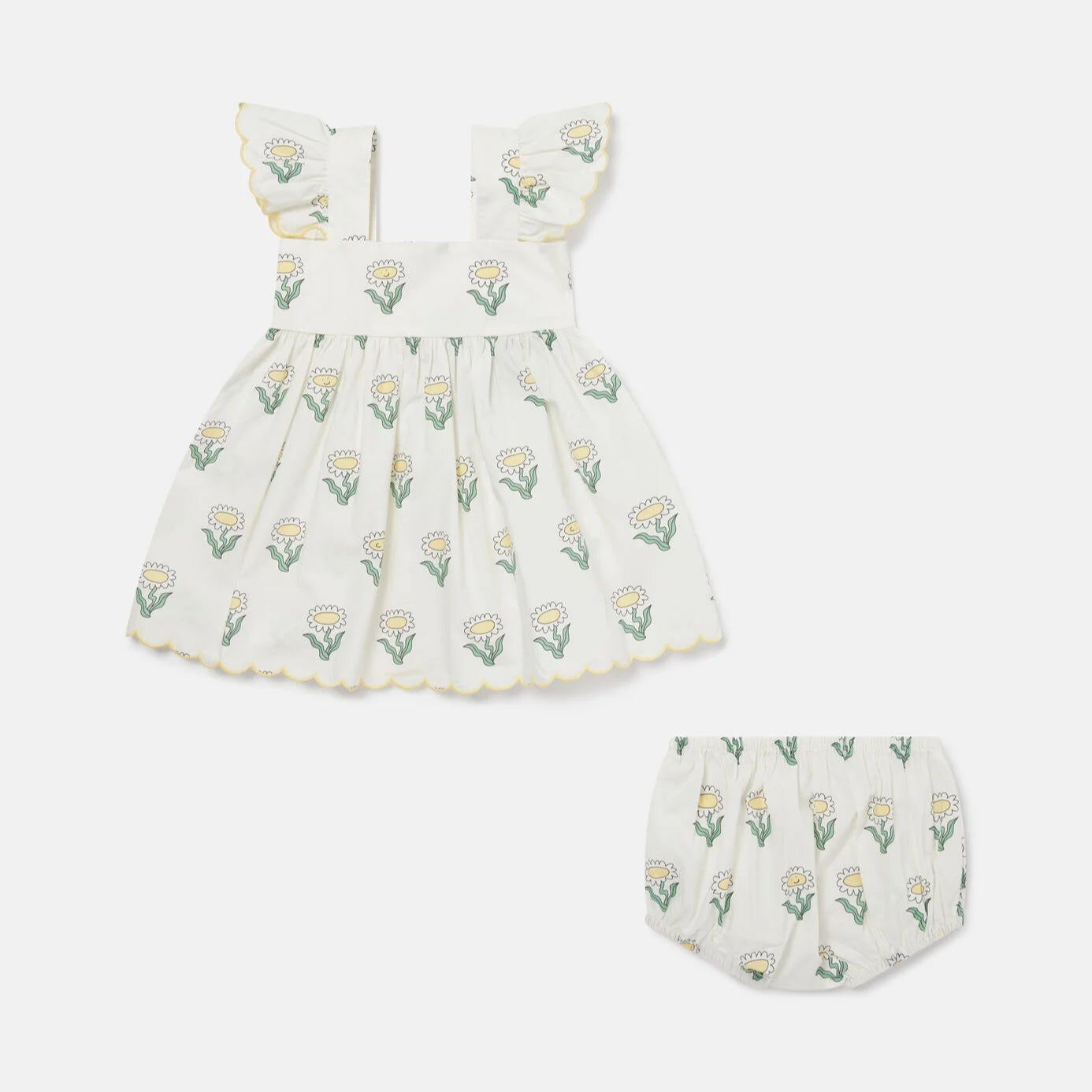 Stella Mccartney Kids-BABY GIRL DAISIES DRESS WITH SHOULDER FRILLS