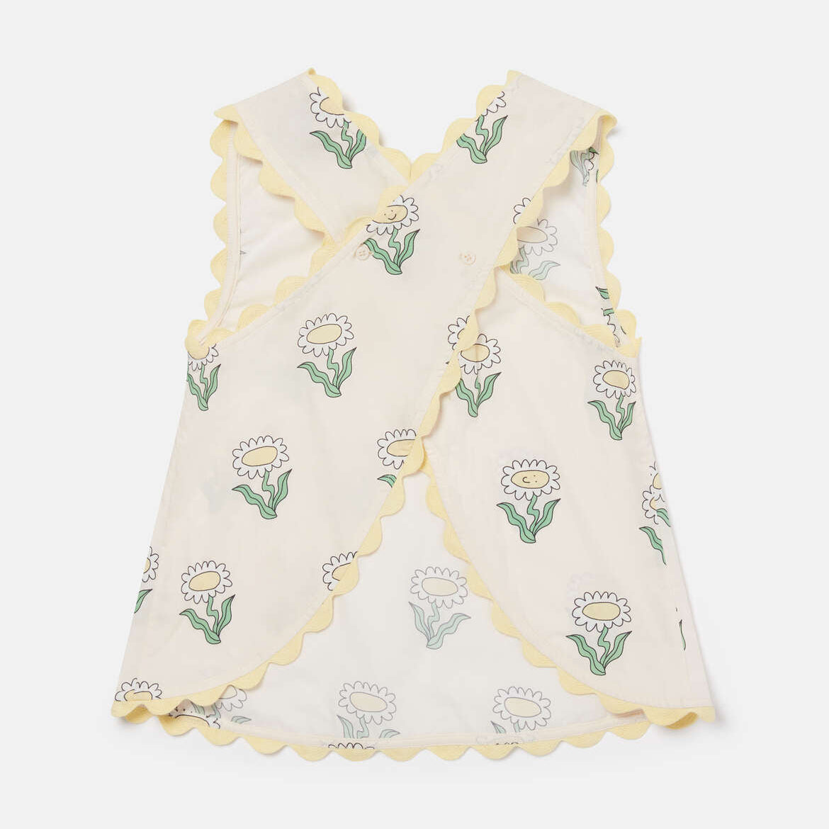 Stella Mccartney Kids-GIRL SLEEVELESS DAISIES TOP WITH RIC RAC DETAILS