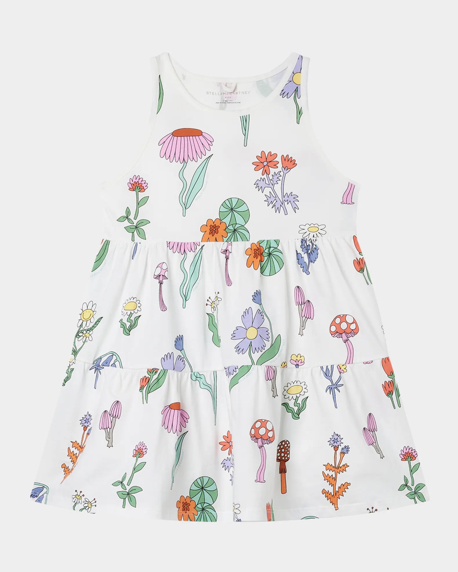 Stella Mccartney Kids-GIRL SLEEVELESS FAIRY FLORAL PRINT DRESS