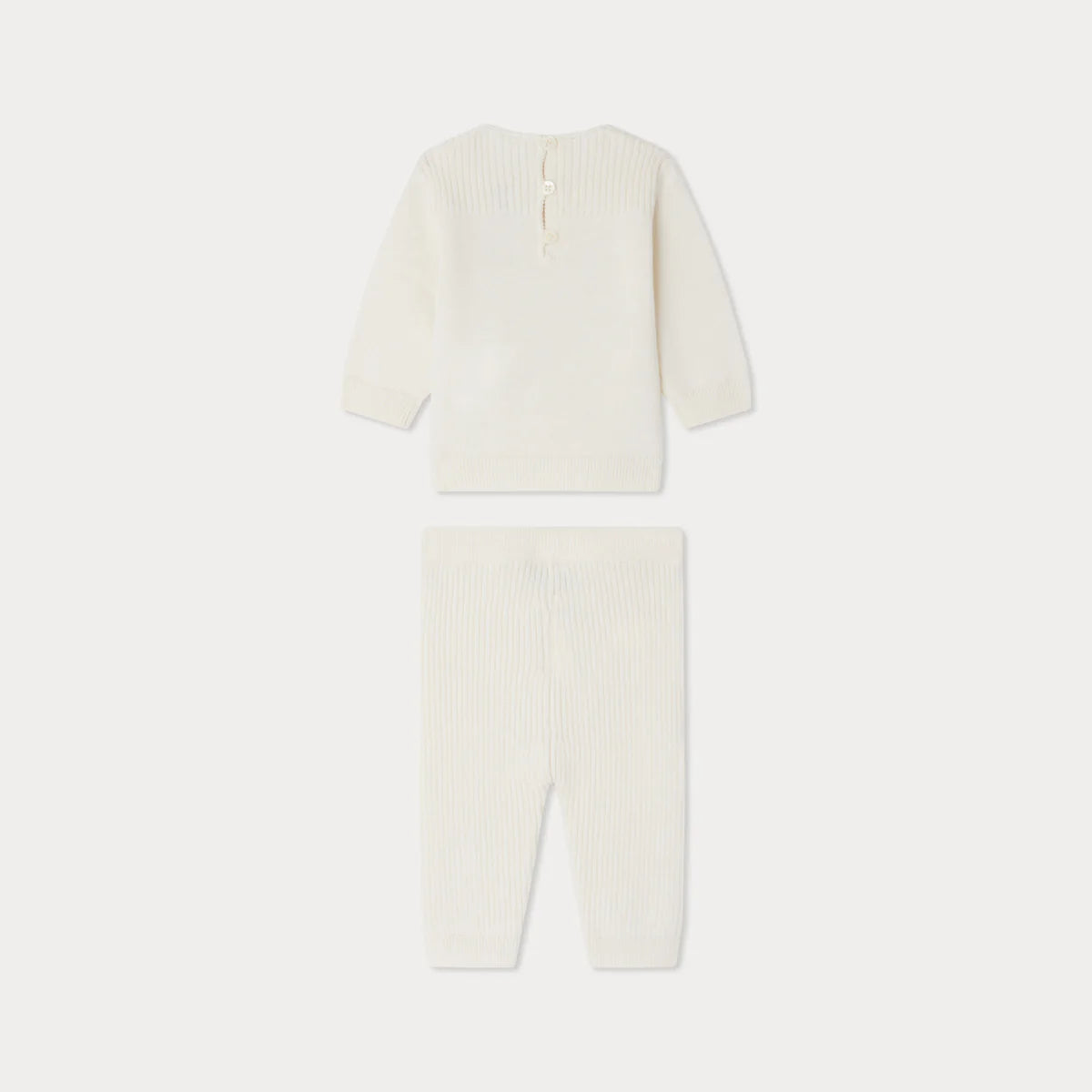 Bonpoint-Atimy embroidered set in wool and cotton